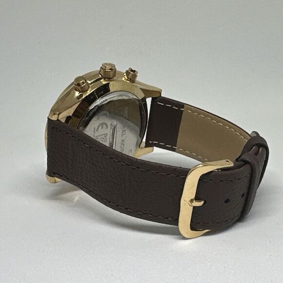 Michael Kors Slim Runway MKT4002 Unisex Brown Leather Analog Dial Watch HME209 - Picture 11 of 11